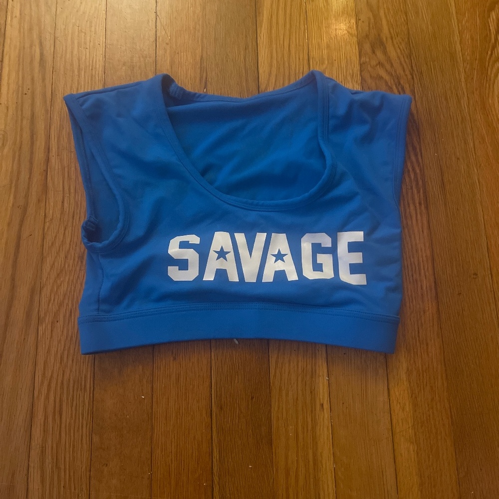 Savage barbell cropped tank